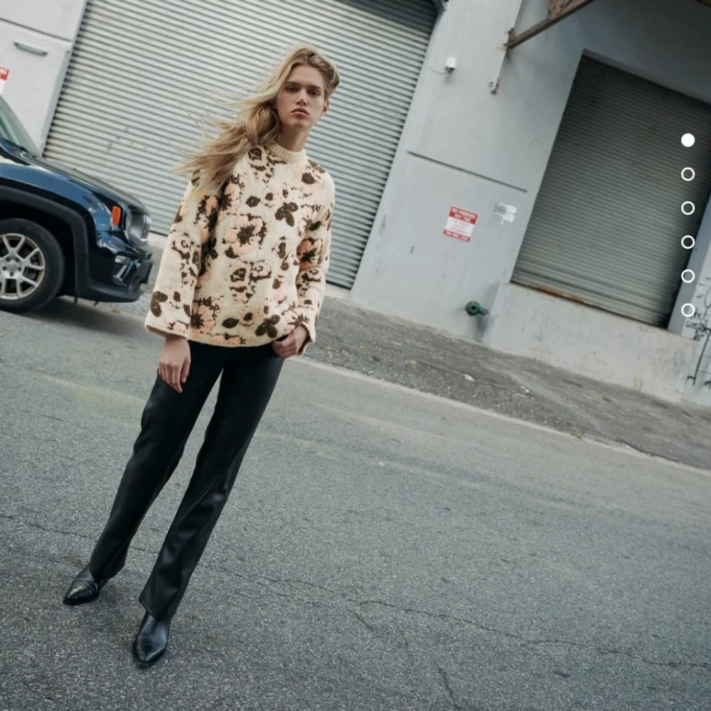 ZARA FLORAL JACQUARD KNIT SWEATER Bloggers favorite